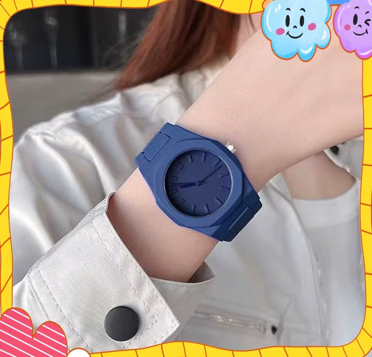 Fashion unisex Quartz Watch Silicone Wristband Minimalist Design Sports